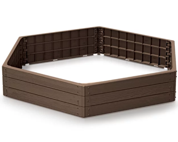 Rabata ogrodowa sześciokątna wysoka brązowa Base Woody