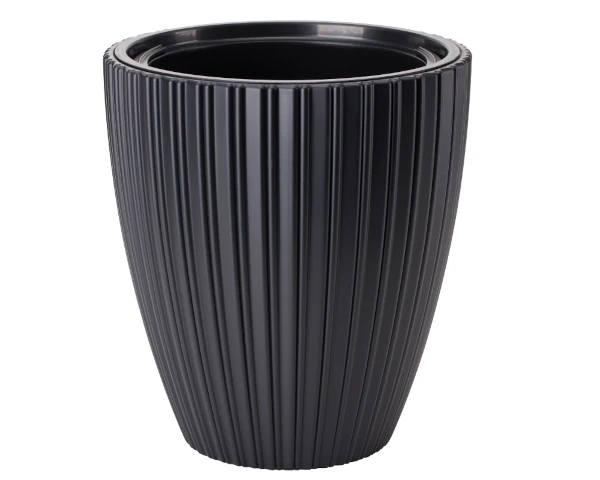 doniczka okragla 29 cm czarna form plastic mika