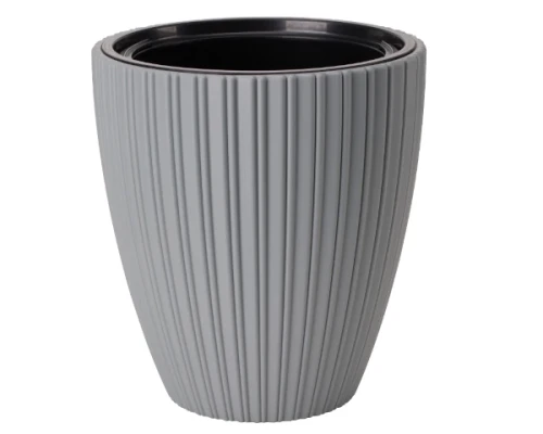 doniczka okragla 38,5 cm szara form plastic mika