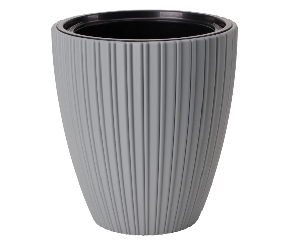 doniczka okragla 38,5 cm szara form plastic mika