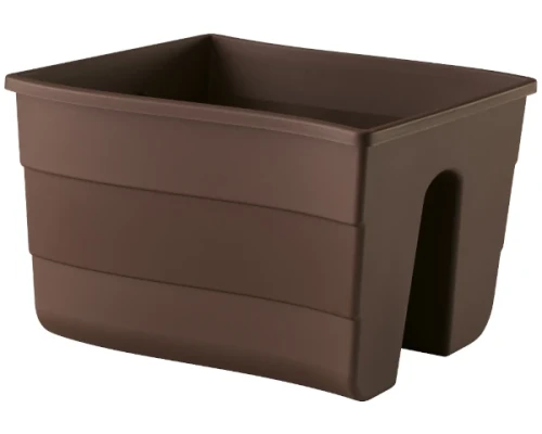 doniczka na balkon 30 cm brązowa form plastic fala railing