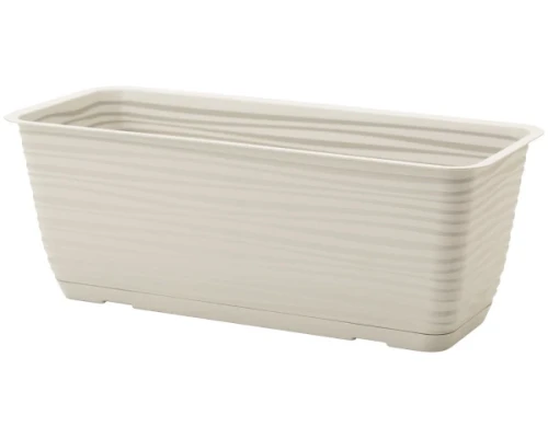 Szara prostokątna doniczka Form Plastic o długości 49 cm o gładkim, matowym wykończeniu.