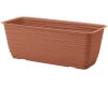 Podłużna doniczka Form Plastic w kolorze terakoty o długości 38,9 cm i klasycznym, prostokątnym kształcie