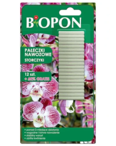 Skuteczne pałeczki nawozowe do storczyków Biopon (Bopon), blister 20 szt.