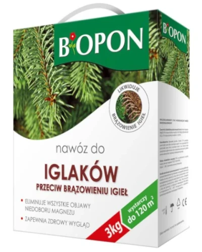 Nawóz do iglaków przeciw brązowieniu igieł granulowany Bopon, karton 3 kg