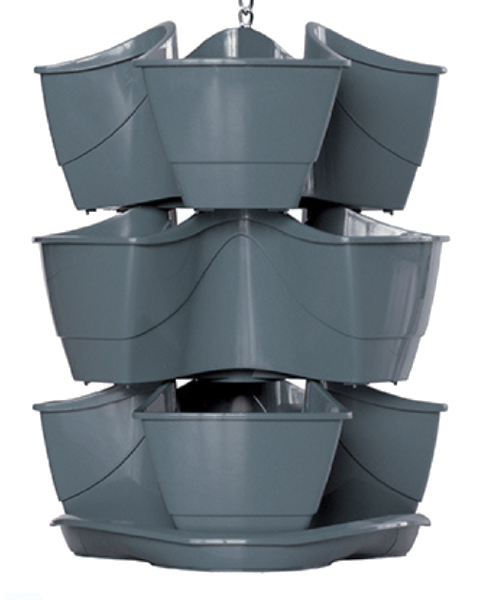 Doniczka kaskadowa wisząca ziołówka potrójna grafit Coubi Family