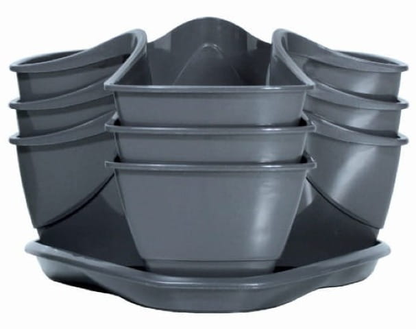 Doniczka kaskadowa wisząca ziołówka potrójna grafit Coubi Family