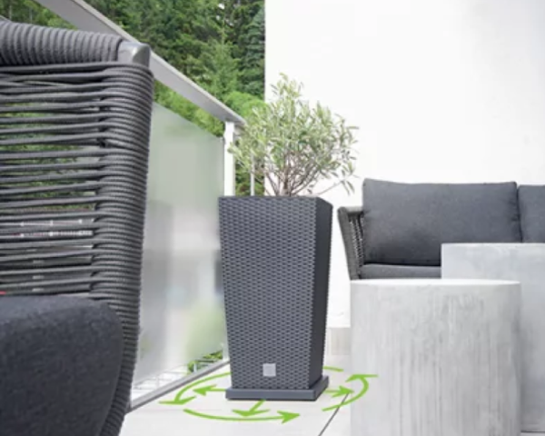 Podstawa pod donicę z kółkami 39 cm kwadrat terakota