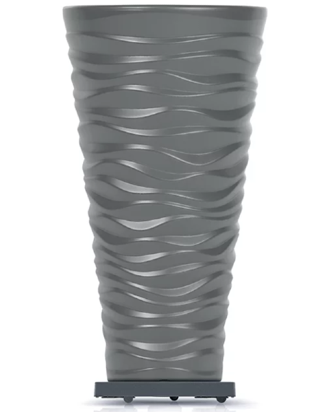 Podstawa pod donicę z kółkami 39cm niska antracyt