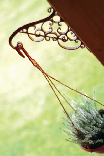 Uchwyt przyścienny do doniczek wiszących biały Akant aranz