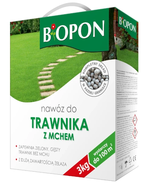 nawoz do trawnika z mchem 3 kg biopon