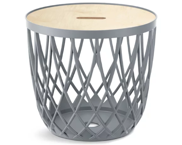 Kosz stolik z pokrywą 20L wielofunkcyjny szary Uniqubo