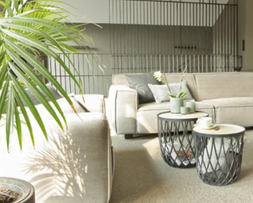 Kosz stolik z pokrywą 20 litrów wielofunkcyjny szary Uniqubo