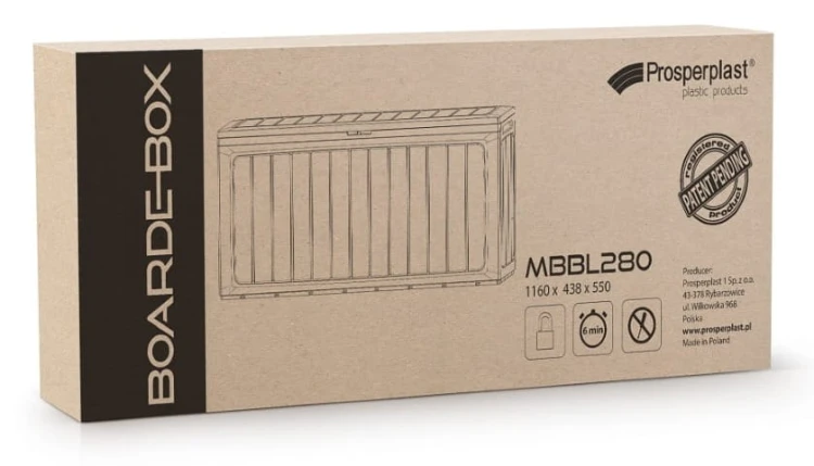 Schowek na balkon taras brązowa skrzynia 78 x 43 x 55 cm Boardebox
