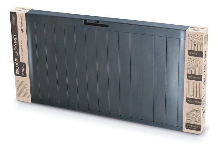 Czarna skrzynia do ogrodu na taras 115 x 47 x 60 cm Boxe Board