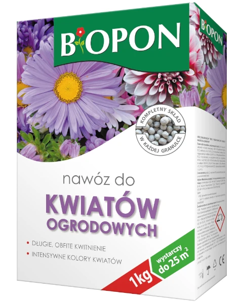 Wzmacniający nawóz do kwiatów ogrodowych BOPON, karton 1 kg