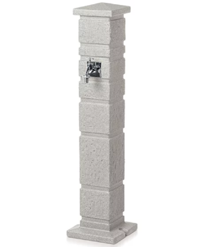 Ogrodowy punkt wodny z kranikiem słupek 110cm szary Tanker Romana