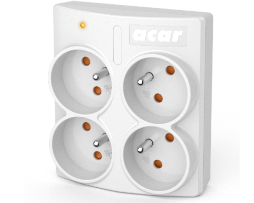 Rozgałęziacz elektryczny przeciwprzepięciowy 4 gniazda szary ACAR X4
