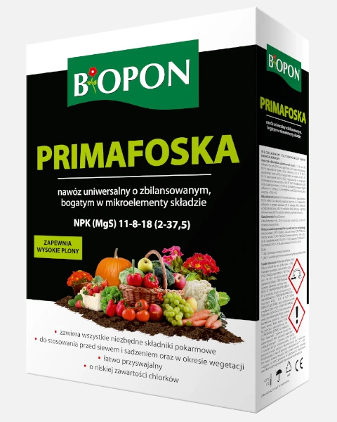 Granulowany nawóz mineralny Primafoska do warzyw i roślin ozdobnych Bopon, karton 1 kg
