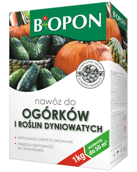 Nawoz do ogorkow i roslin dyniowatych 1 kg BIOPON.webp
