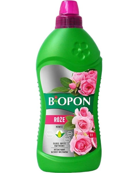 Skoncentrowany nawóz w płynie do wszystkich gatunków róż Bopon, butelka 1 L