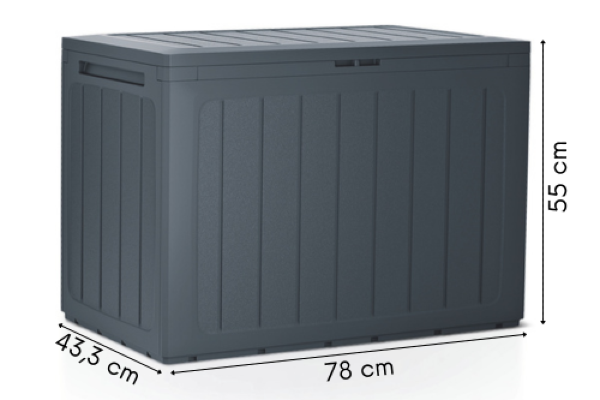 skrzynia na taras balkon czarna 78 x 43 x 55 cm Boardebox