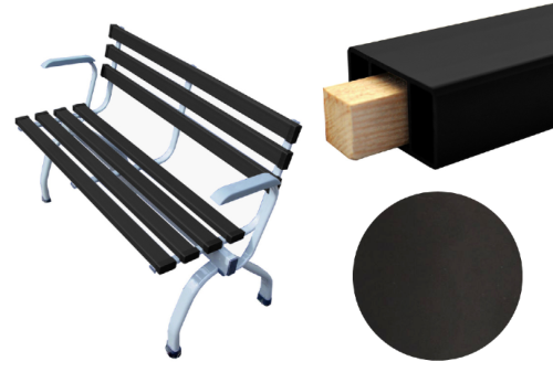 Szczebel do ławki PVC wzmocniony 80 cm czarny