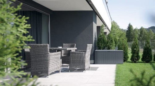 Czarna skrzynia balkonowa ogrodowa 116 x 43 x 55 cm Boardebox