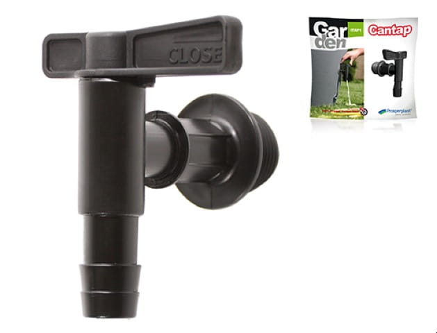 Kranik do zbiornika na deszczówkę Cantap czarny Prosperplast