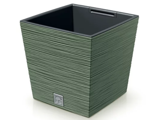 Doniczka kwadratowa 19 l z wkladem 14 l kolor zielony Furu Square