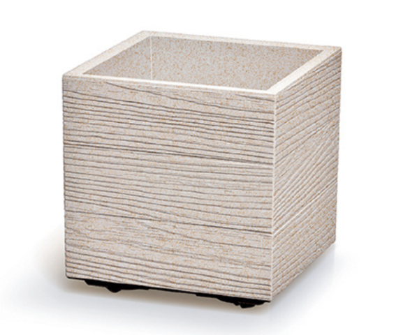 Doniczka kwadratowa biała 28,8 cm MADERA ECO Wood