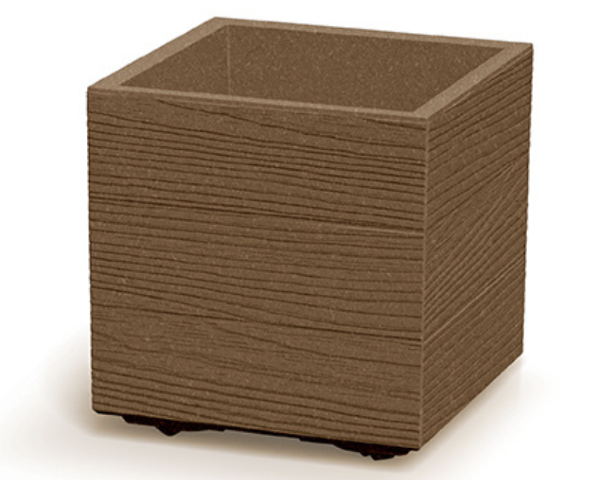 Doniczka kwadratowa brązowa 28,8 cm MADERA ECO Wood