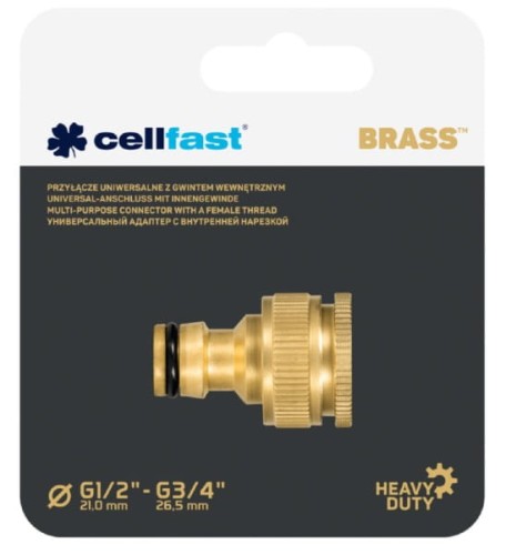 Przyłącze gwint wewnętrzny damski 1/2" - 3/4" mosiądz Brass