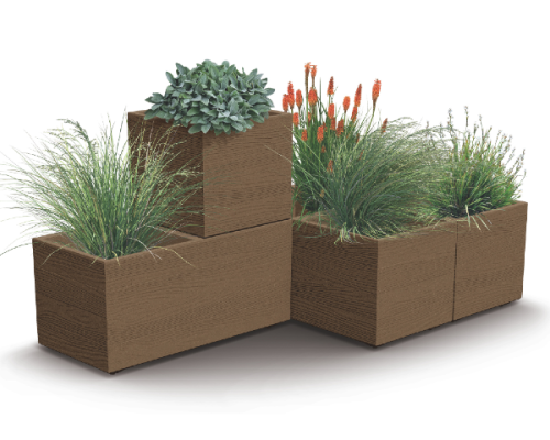 Prostokątna donica Madera Case ECO Wood rodzaje prezentacja