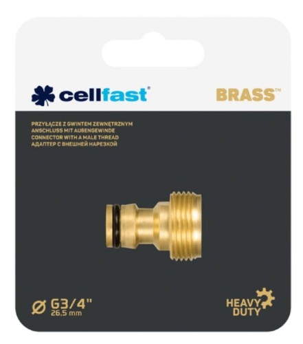 Przyłącze gwint zewnętrzny męski 3/4" mosiądz Brass