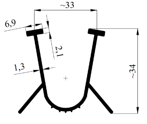 rozmiar uszczelki dolnej do bramy garażowej ub5