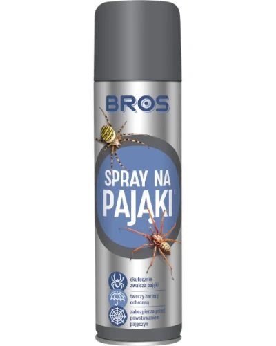Środek na pająki Bros spray 250 ml, ciśnieniowy preparat aerozolowy do likwidacji pajęczaków i zabezpieczania ram okiennych