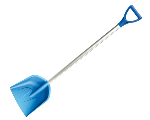 Łopatka do zabawy w piasku śniegu niebieska z aluminiowym drążkiem