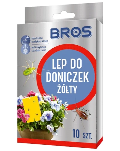 Żółte lepy tabliczki do doniczek na ziemiórki Bros 10 szt., dwustronna pułapka klejowa z patyczkami mocującymi do kwiatów