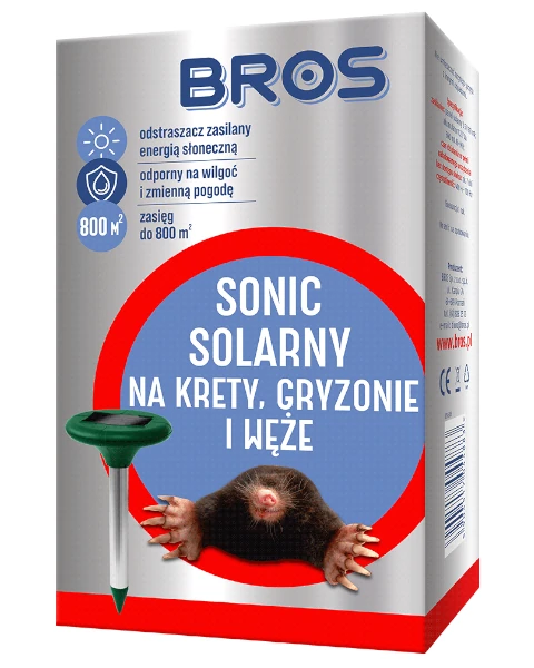 Sonic solarny na krety, gryzonie i weze BROS odstraszajacy dzwiekiem