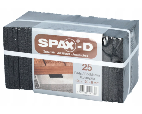 Podkładki tarasowe pod legar 8mm SPAX - 25 sztuk