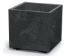 Donica kwadratowa 39 x 39 cm czarna Sierra Beton Effect