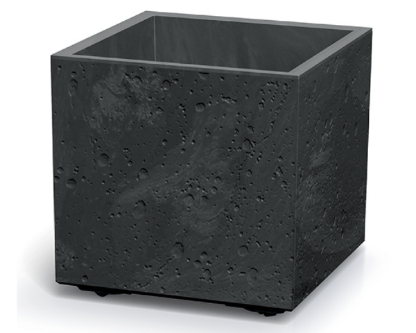 Donica kwadratowa 39 x 39 cm czarna Sierra Beton Effect