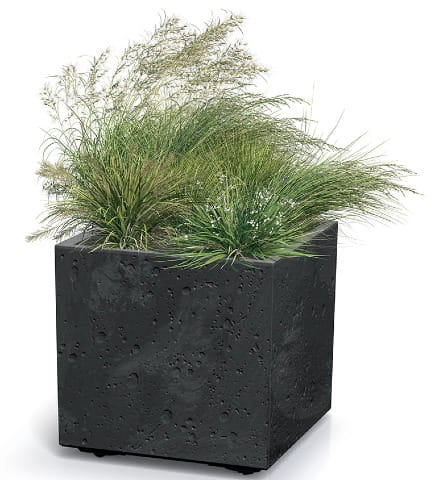 Donica ogrodowa czarna 39 x 39 cm Sierra Beton Effect