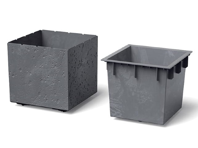 Donica ogrodowa 39 x 39 cm Sierra Beton Effect wklad prezentacja