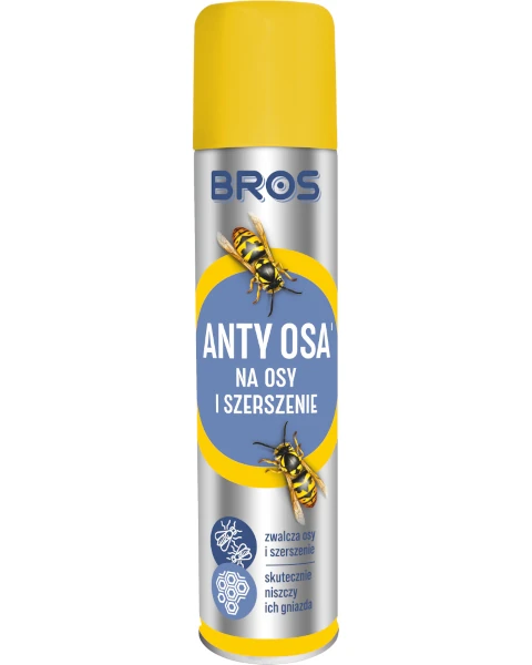 Spray na osy i szerszenie Bros Anty-Osa 300 ml, ciśnieniowy preparat gaśniczy z rurką aplikacyjną do usuwania gniazd