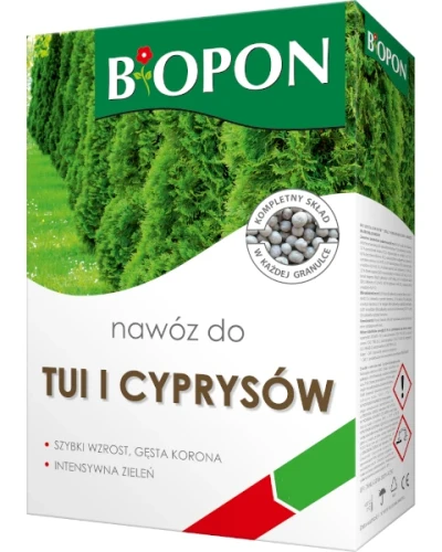 Mineralny nawóz do tui i cyprysów Bopon granulat, karton 1 kg