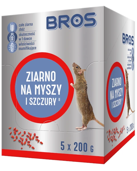 ziarno na myszy i szczury 5 x 200 g BROS
