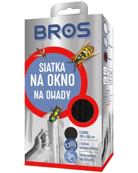 Siatka na okno 150 x 180 czarna BROS.webp