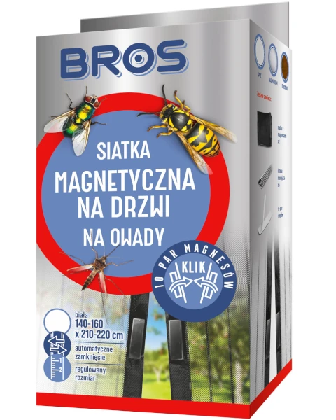 Siatka magnetyczna na drzwi balkonowe biała BROS